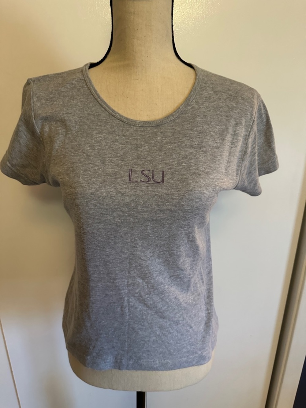 LSU Women's Grey Short Sleeve Crew Tee